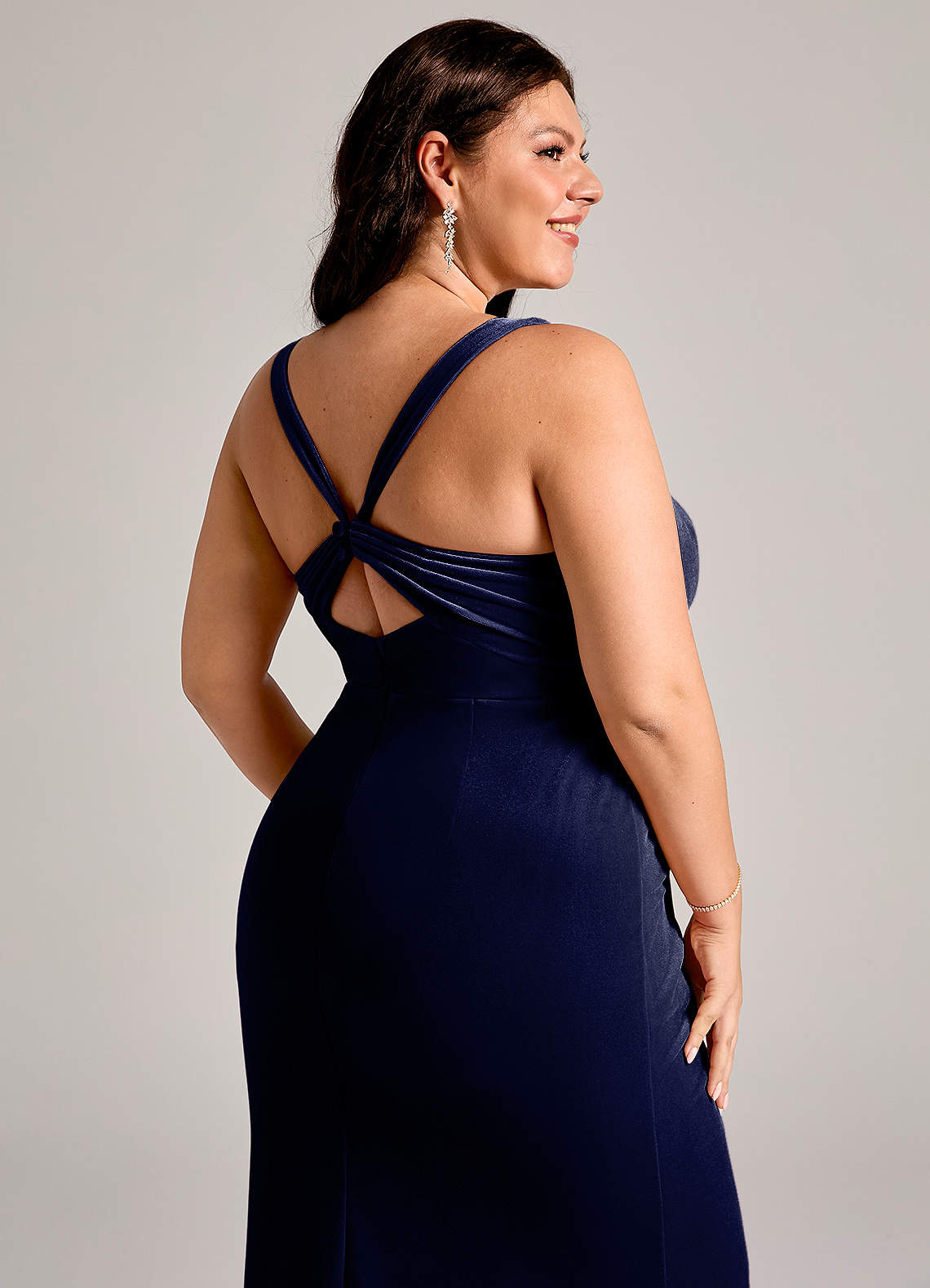 Azazie Mero Dark Navy Velvet Bridesmaid Dresses