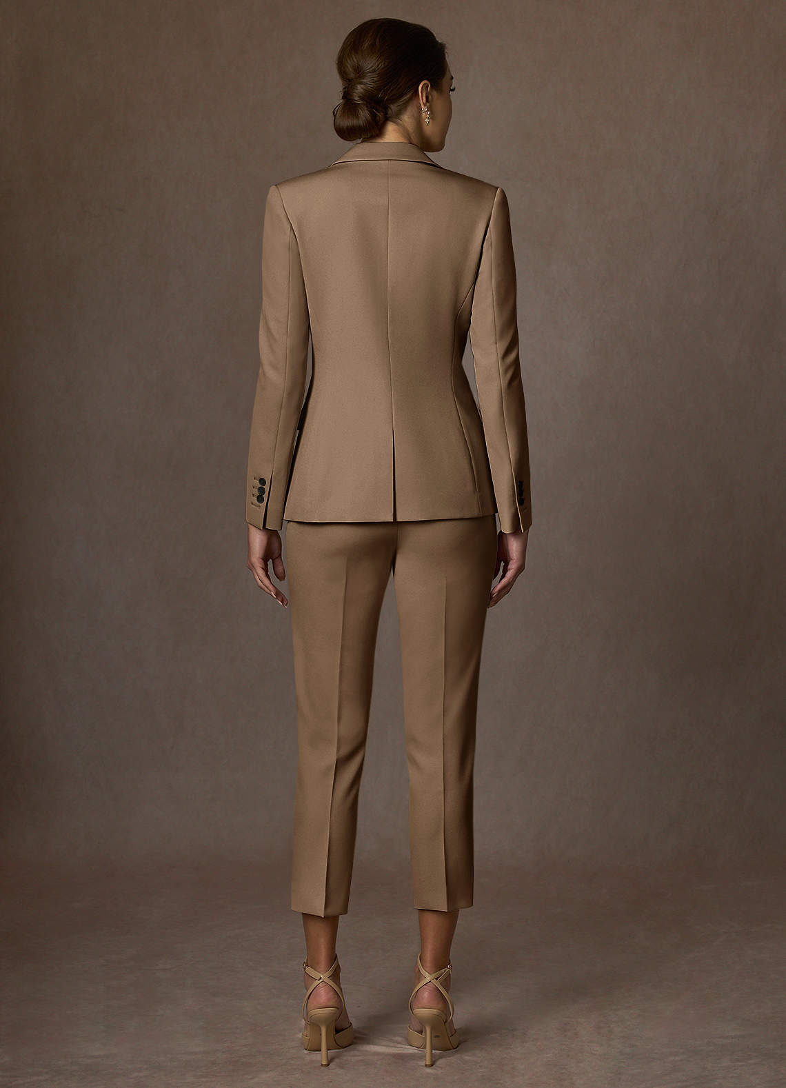 front Charlotte Truffle Refined Weave Dress Pants