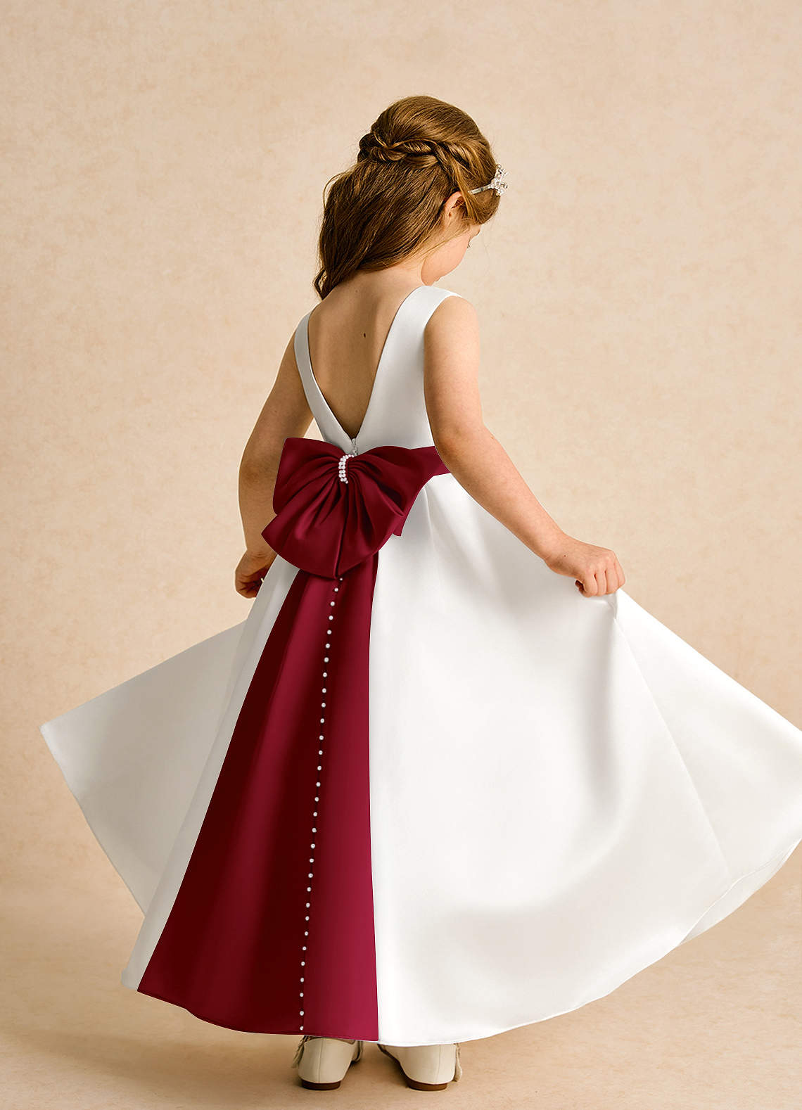 ivory and red bridesmaid dresses Zapaka Women Strapless Bridesmaid Dress with Neck Scarf Ivory Red Floral A Line Chiffon Wedding Guest Dress, Ivory Red Flower / US8