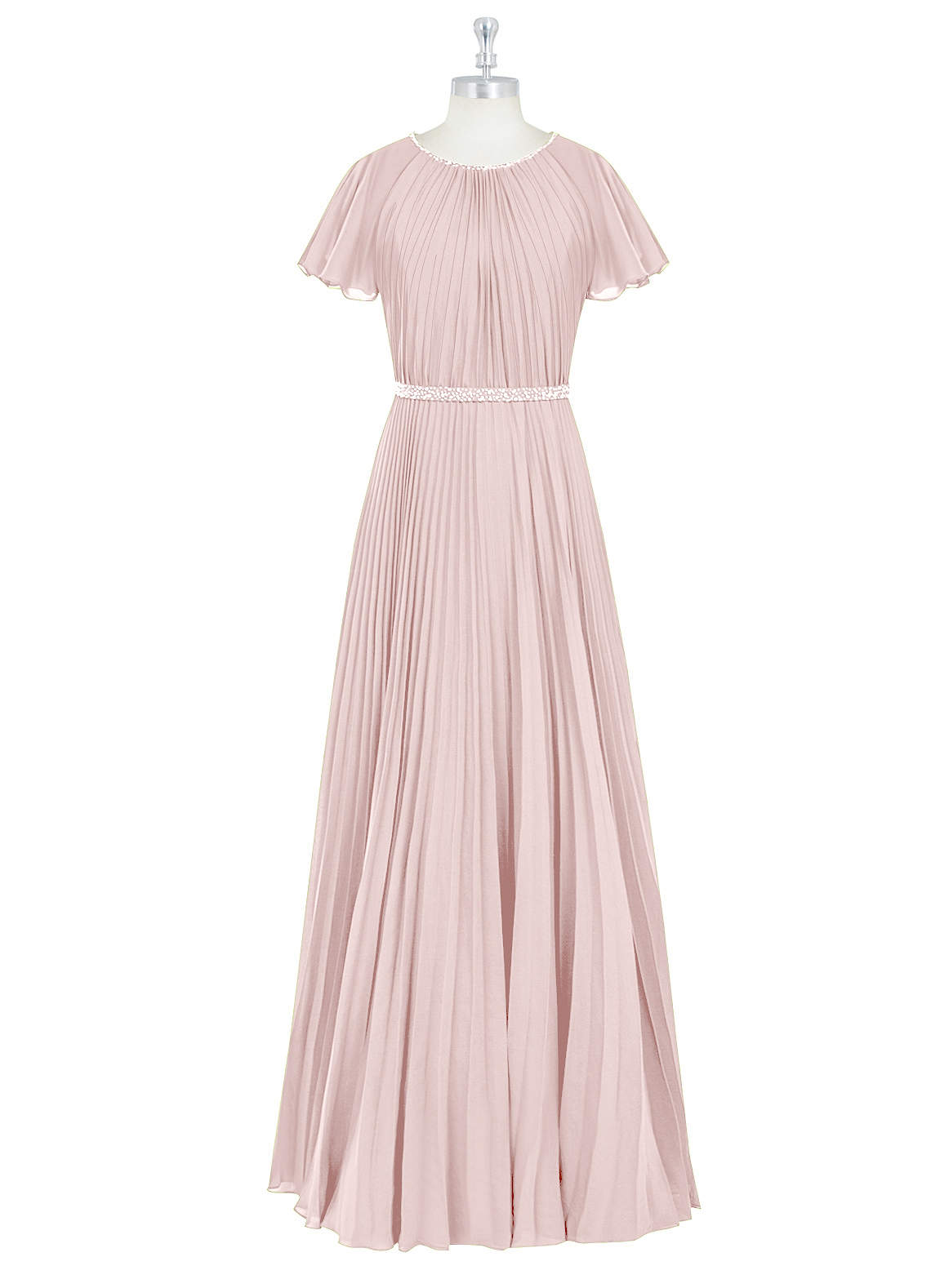 Azazie Kara Modest Bridesmaid Dresses A-Line Pleated Chiffon Floor-Length Dress image6