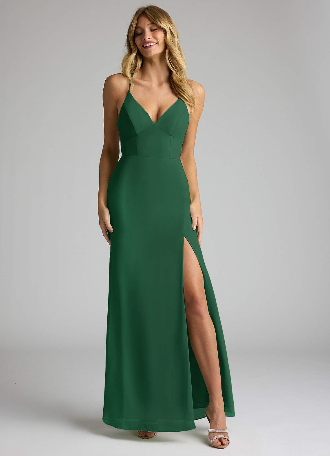 Azazie Becca Dark Green Chiffon Bridesmaid Dresses | Azazie Azazie Becca Dark Green Chiffon Bridesmaid Dresses | Azazie