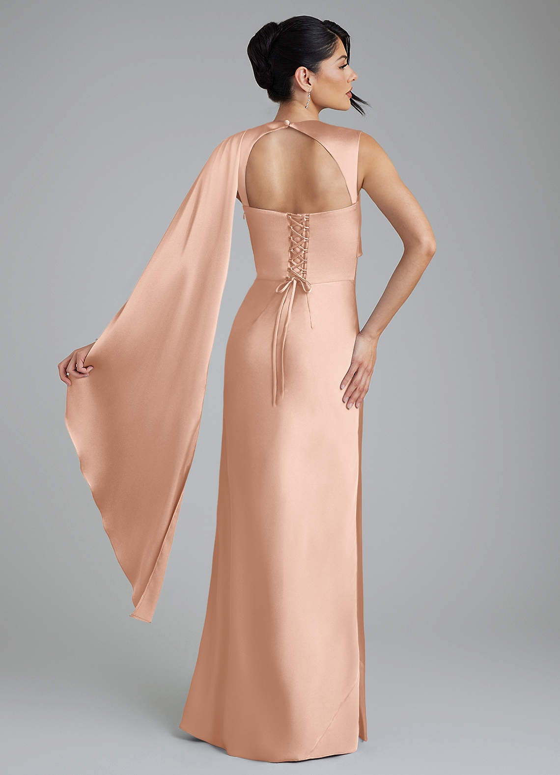 backless rose gold dress Sequined backless dress for prom season