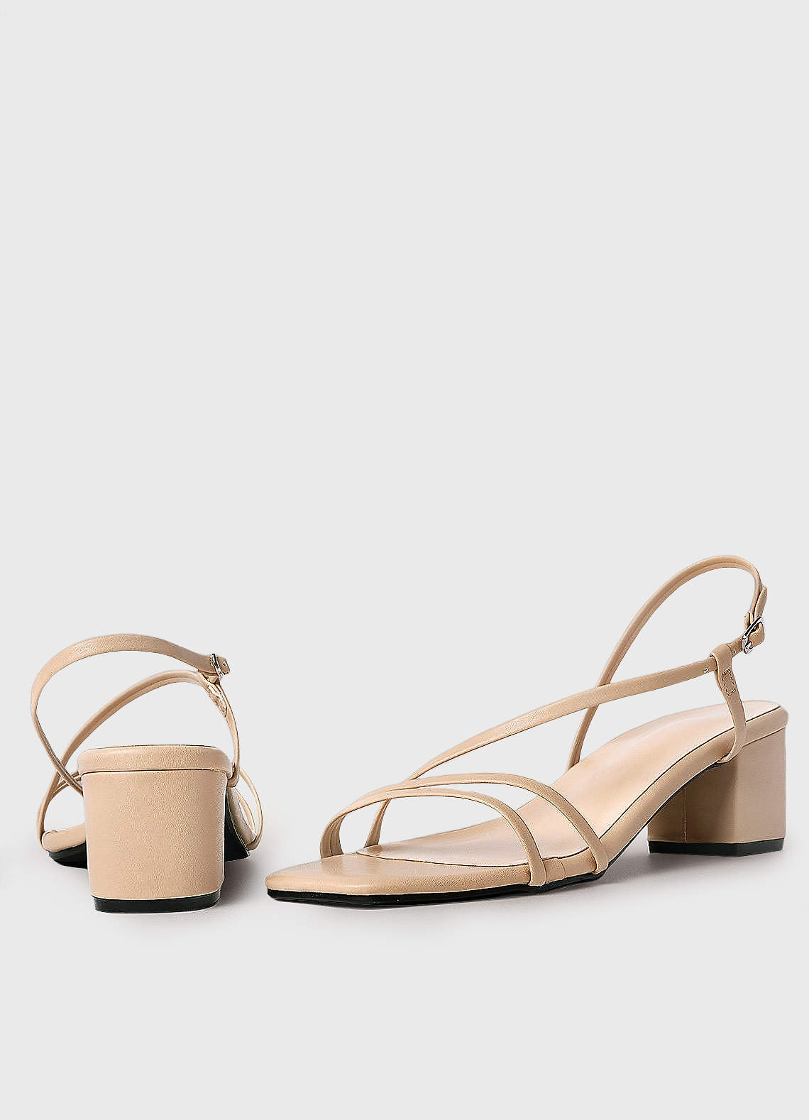 front Strips Block Heel Sandals