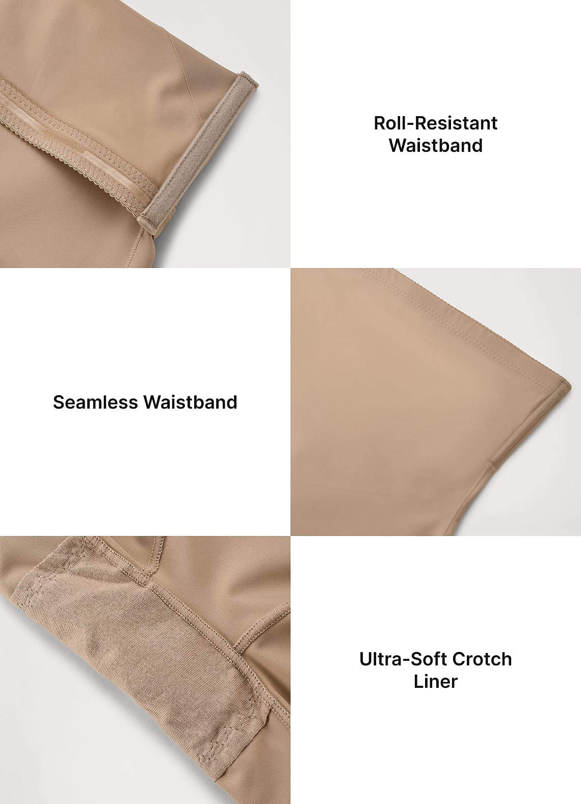 front Ultradunne, luchtige, afslankende shapewear shorts