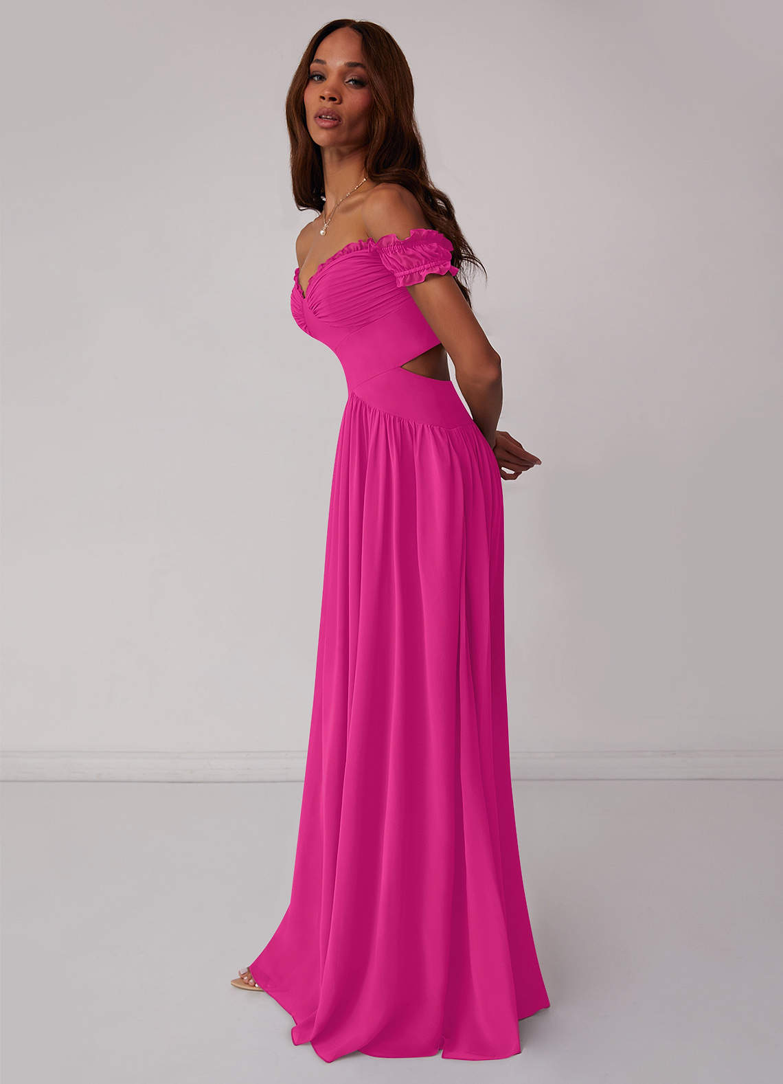 Barbie  AZAZIE 1010 Ready to Ship Barbie Pink Chiffon Bridesmaid Dresses  | Azazie