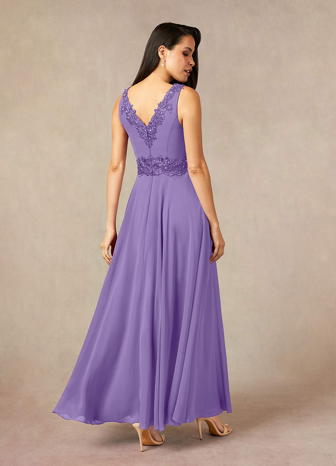 Azazie Devana Abiti per la Madre della Sposa Abito A-Line in Chiffon Lustrini Tahiti image12