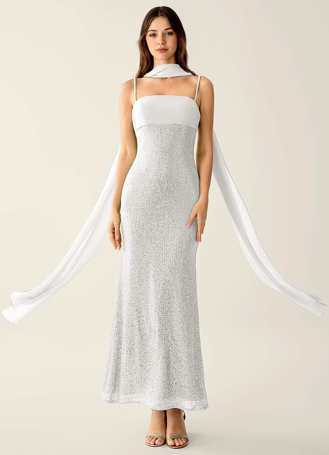 slim fit dress slacks Jluxlabel Women's Metallic Celestina Draped Maxi Dress