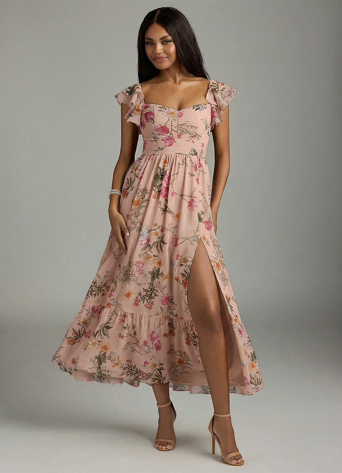 a-line v-neck floor-length chiffon evening dress with sequins Royal Blue Floral Lace Mother of the Bride Dresses 2026 for Women Elegant A Line Sweetheart Cap Sleeve Floor Length Flowy Formal Gown Line dress Luxe Looks My Actual Bust is:30