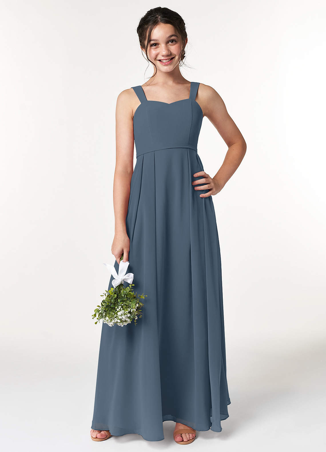 Azazie Simoan Junior Neptune A-Line Sweetheart Neckline Chiffon Dress image1
