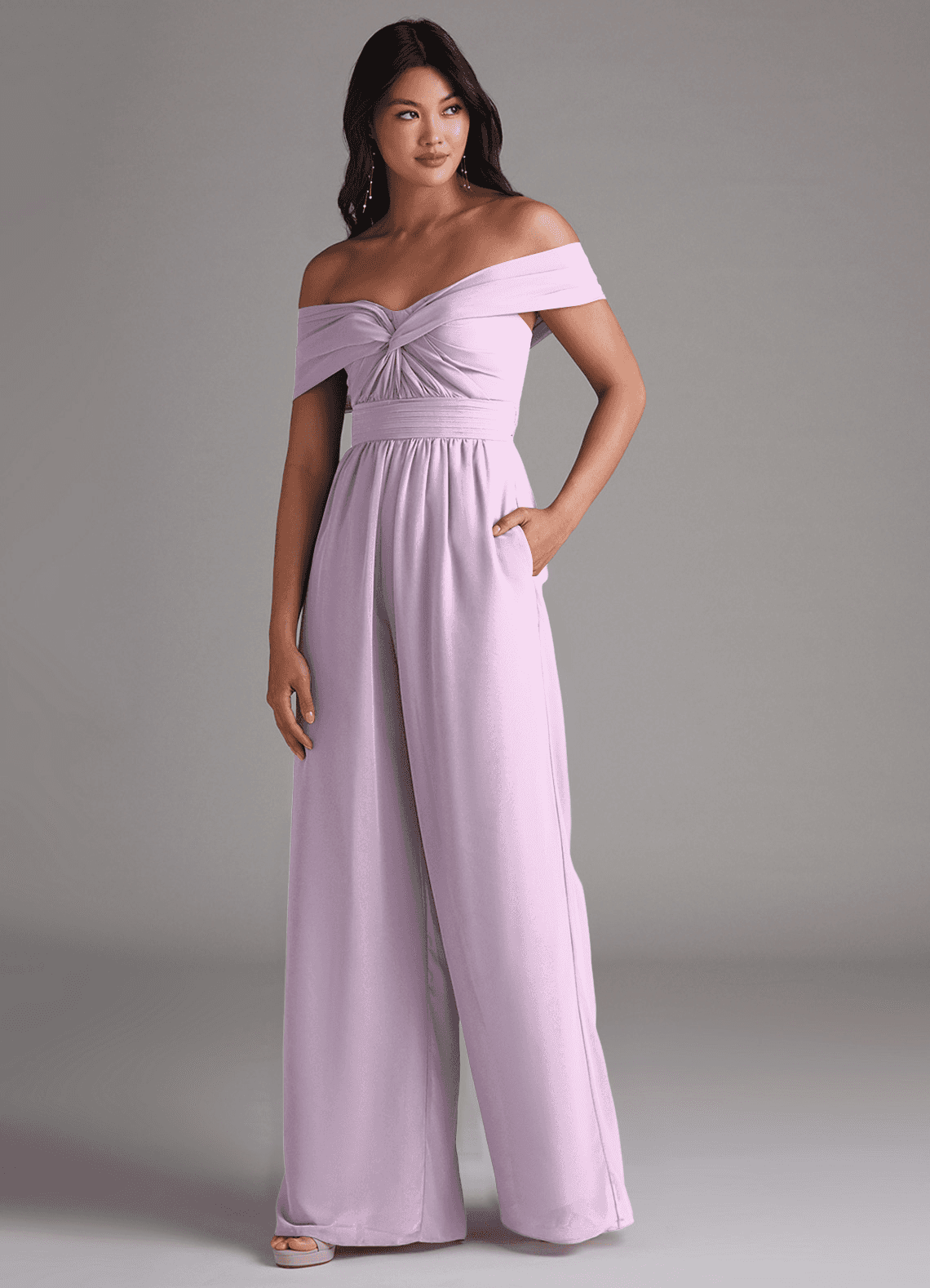 purple dress jumpsuit Chain Strap Pleated Jumpsuit Purple - Cactus Flower