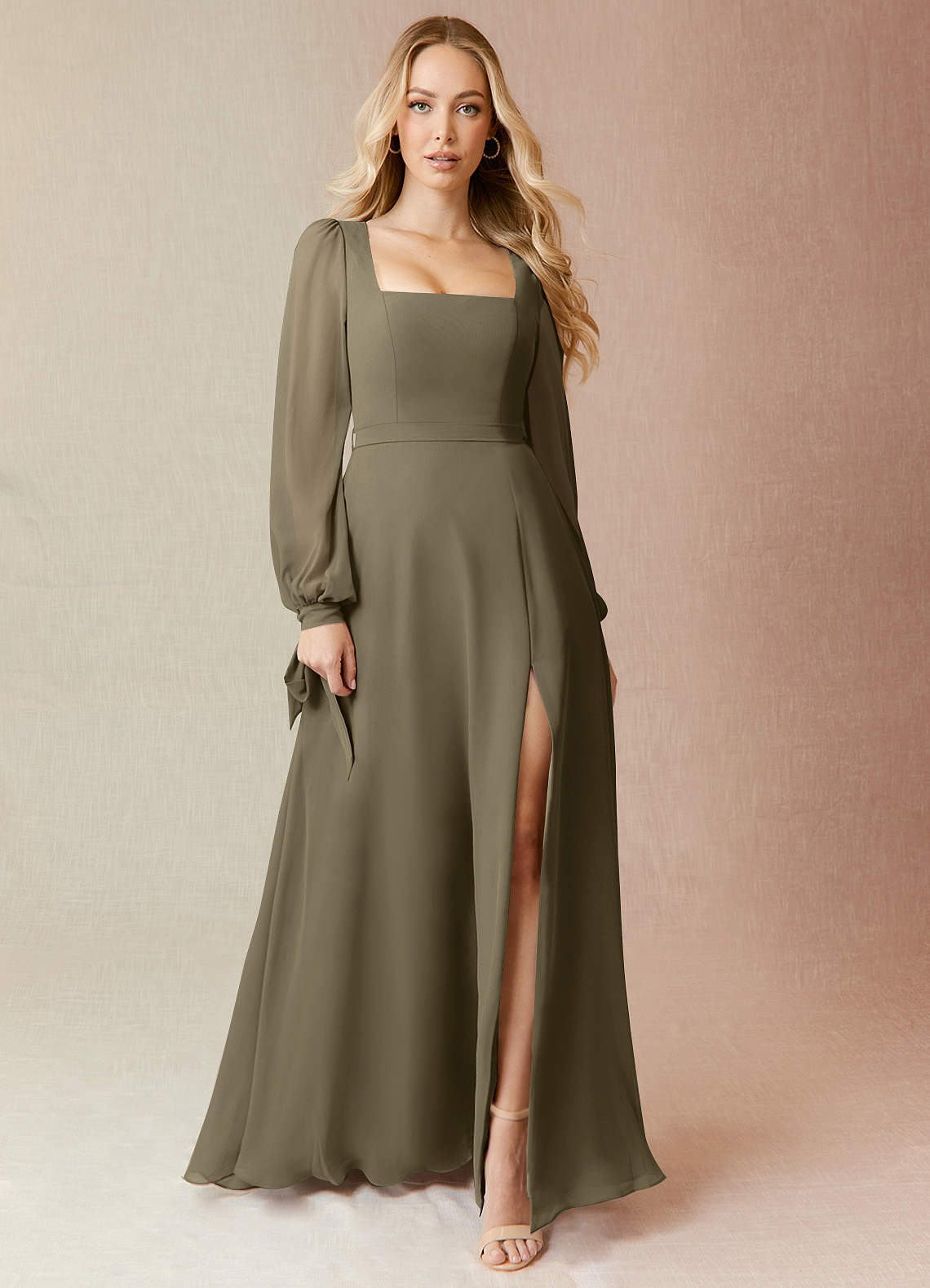willow green dress Azazie Saige