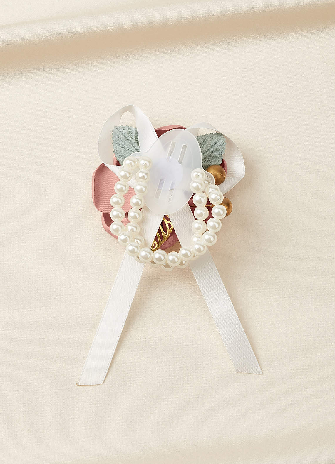 front Matching Color Matte Satin Wrist Corsage