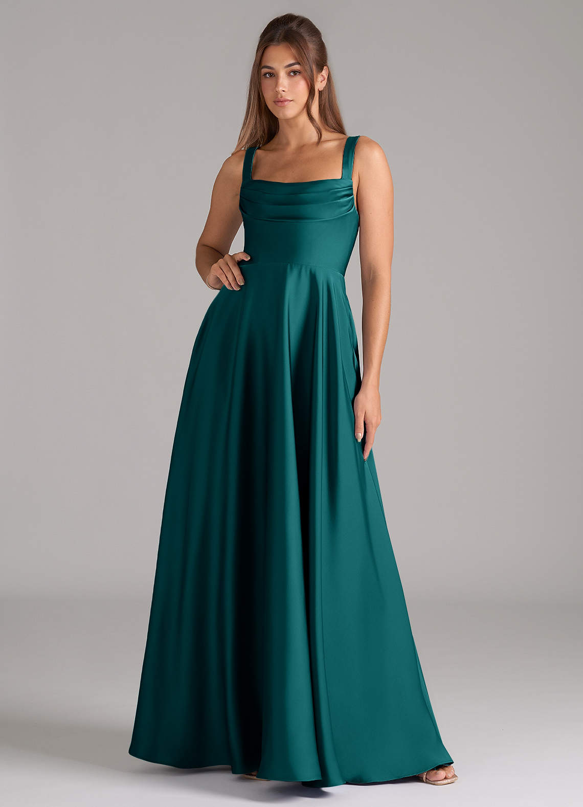 Azazie Peacock Azazie Peacock Bridesmaid Dress Azazie Mermaid One-Shoulder  Floor