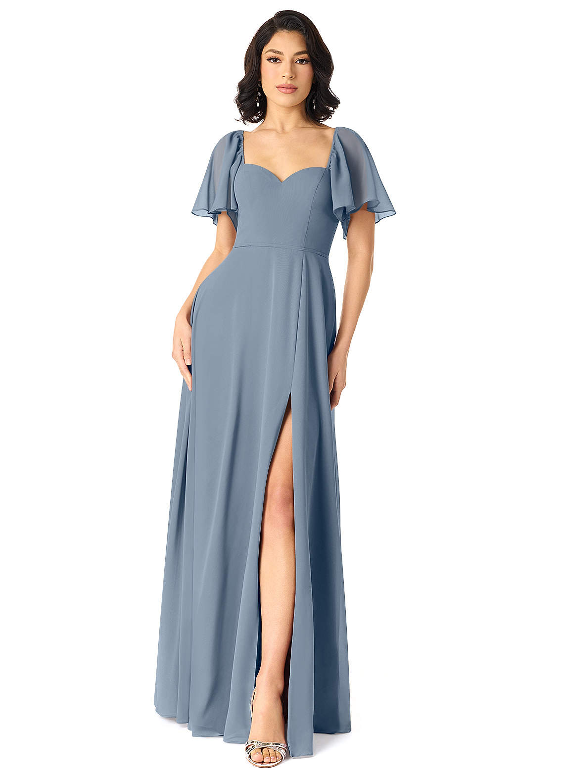 Azazie Chloe Bridesmaid Dresses Twilight A-Line Sweetheart Neckline Chiffon Dress image1
