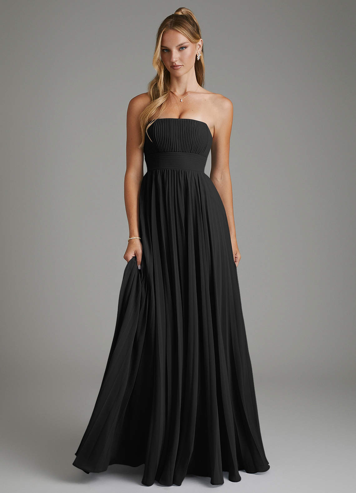azazie black chiffon bridesmaid dress A-Line Strapless Floor-Length Dresses Buy Black Dresses for belts for women shoulder straps. Size:39/5