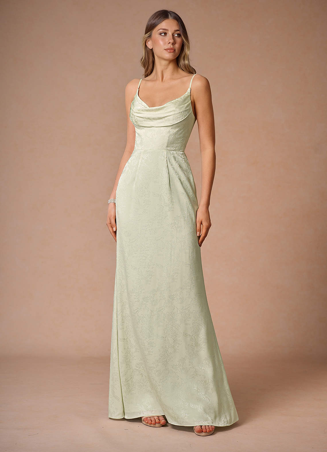 cream formal dress Odette Cream Long Sleeve Formal Maxi Dress - US 16