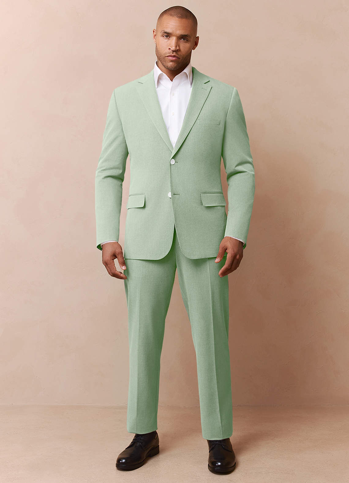 front James Dusty Sage Structured Stretch Suit