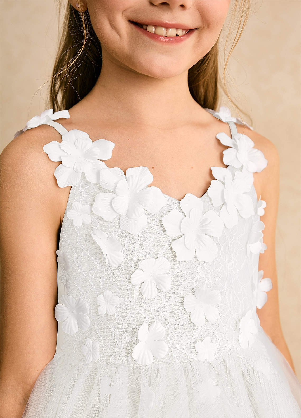 Azazie Junebug Flower Girl Dresses Ivory Ball-Gown Lace Tulle Dress image6