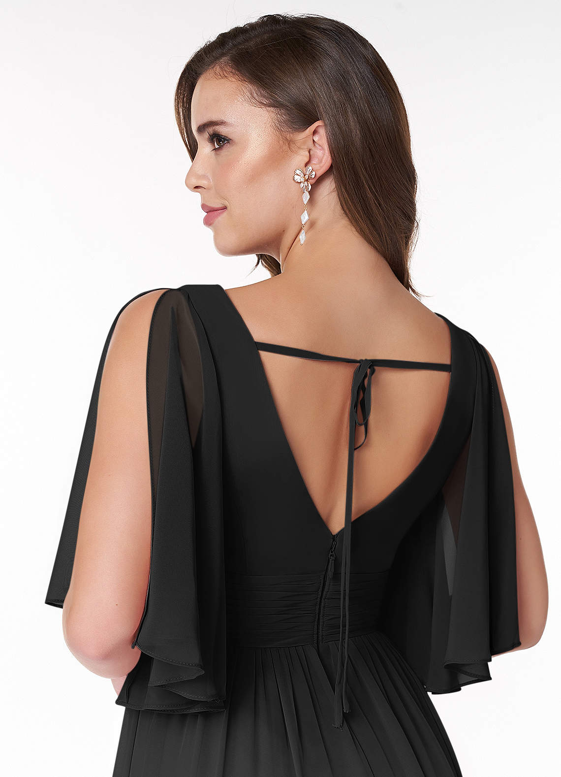 Azazie Temeka Black Chiffon Bridesmaid Dresses | Azazie
