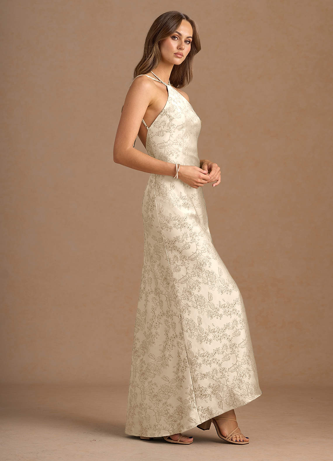 ivory maxi dress formal Floriane long white satin dress