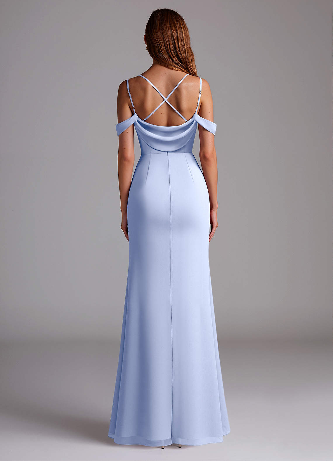 Azazie Callan At-home Try On Dresses Dusty Blue Mermaid Pleated Chiffon Convertible Dress image1