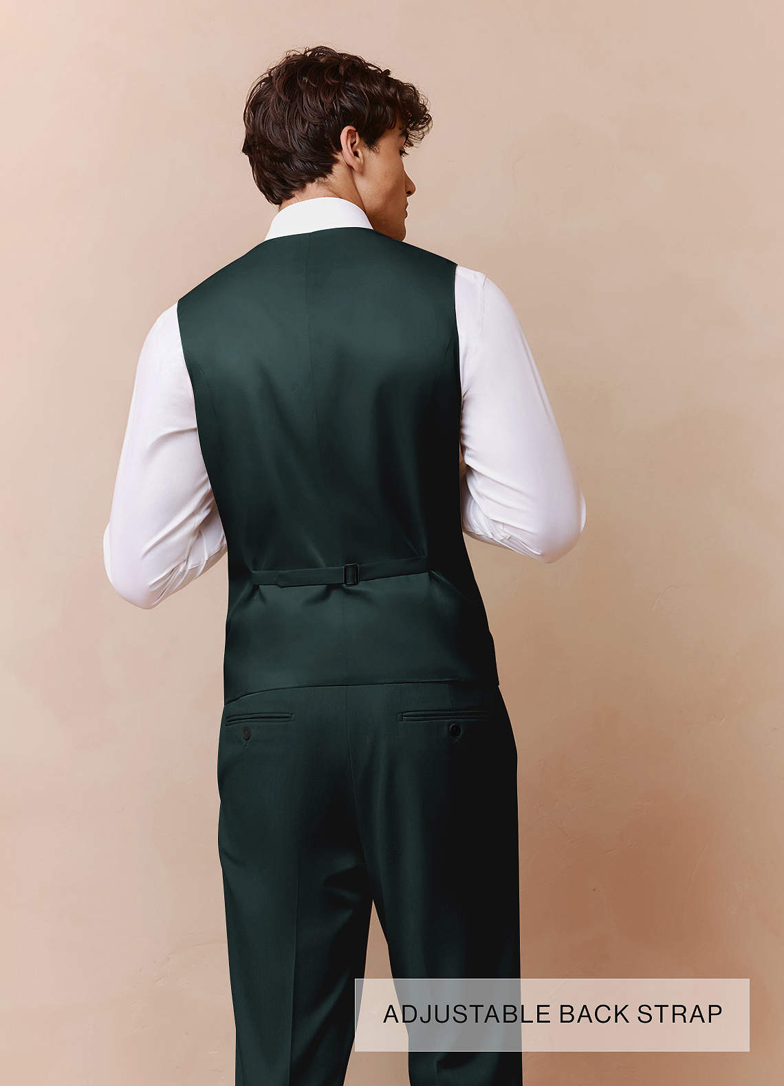 front Savile Dark Green Wool Blend 3-Piece Suit