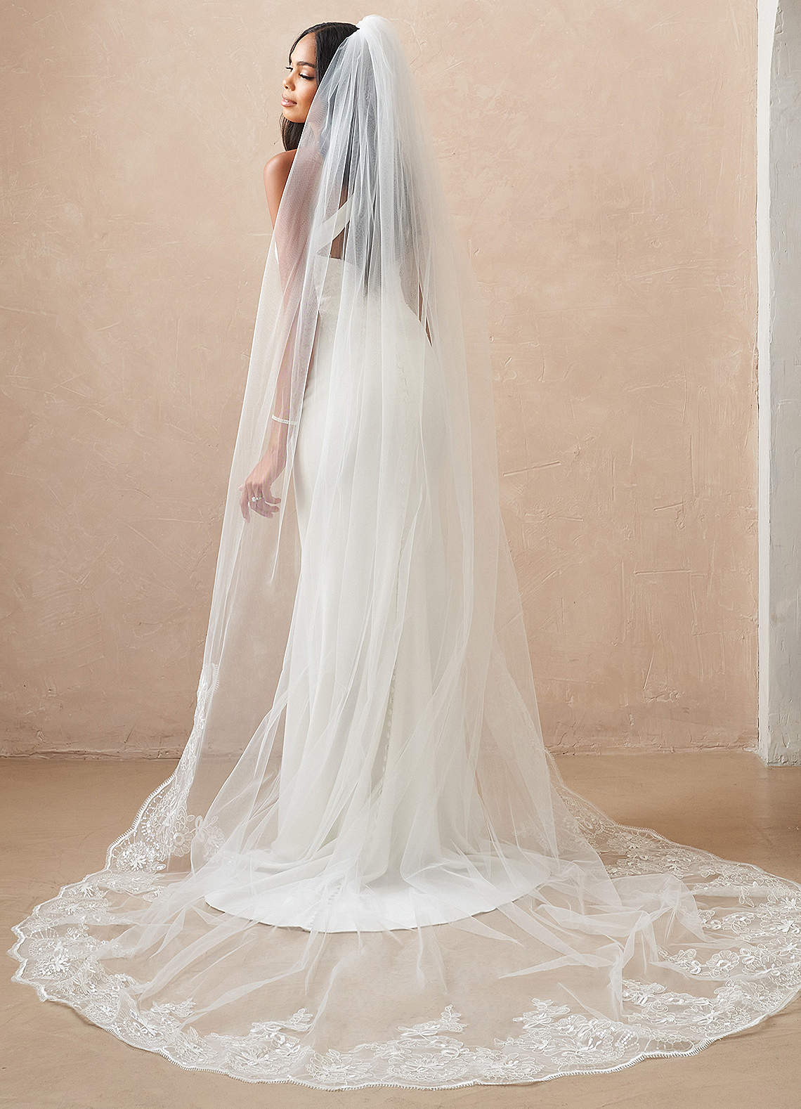 front Meave Sequin Lace Cathedral Veil