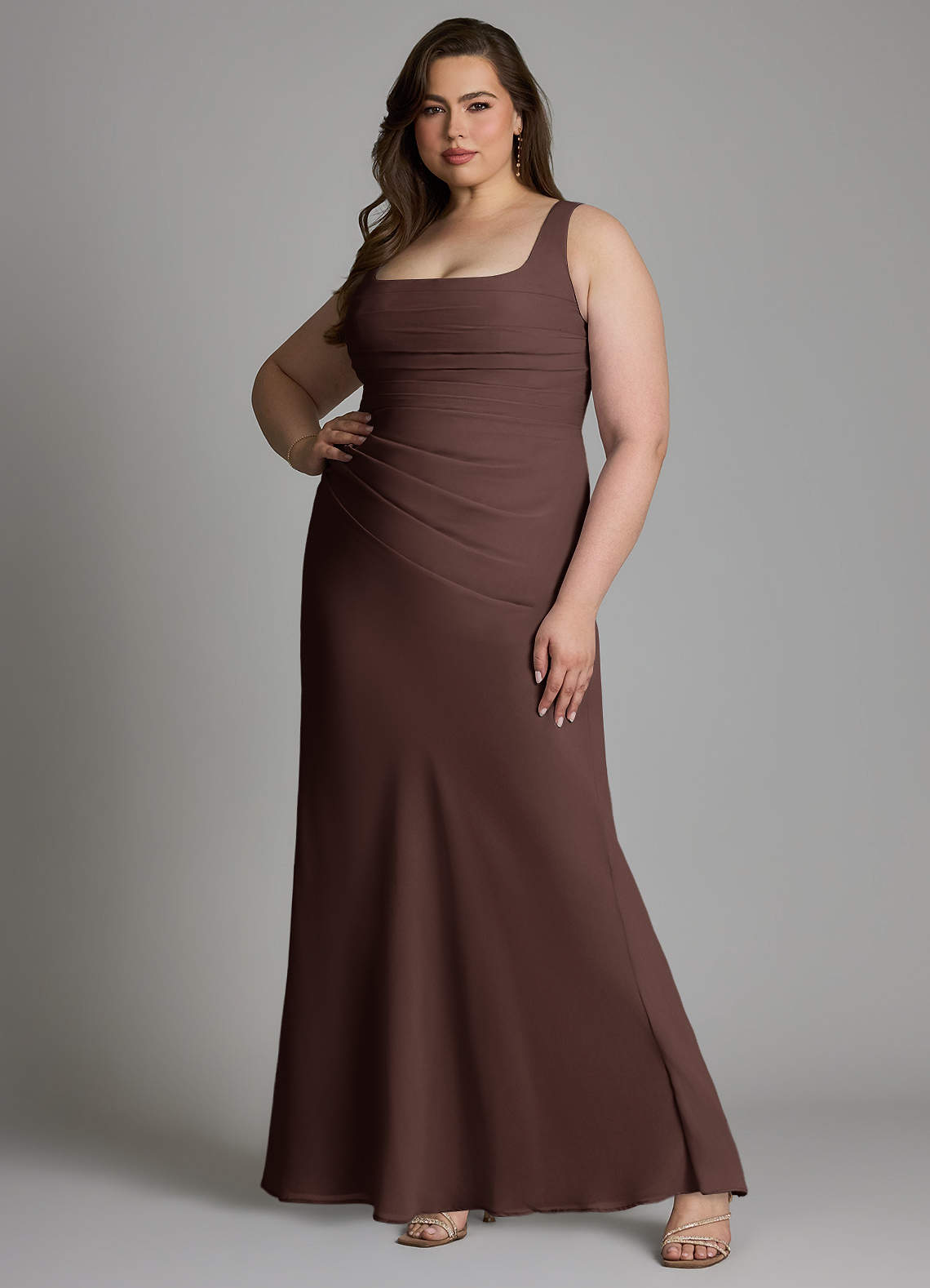 Azazie Agustina Bridesmaid Dresses Ganache Mermaid Corset Chiffon Dress image7