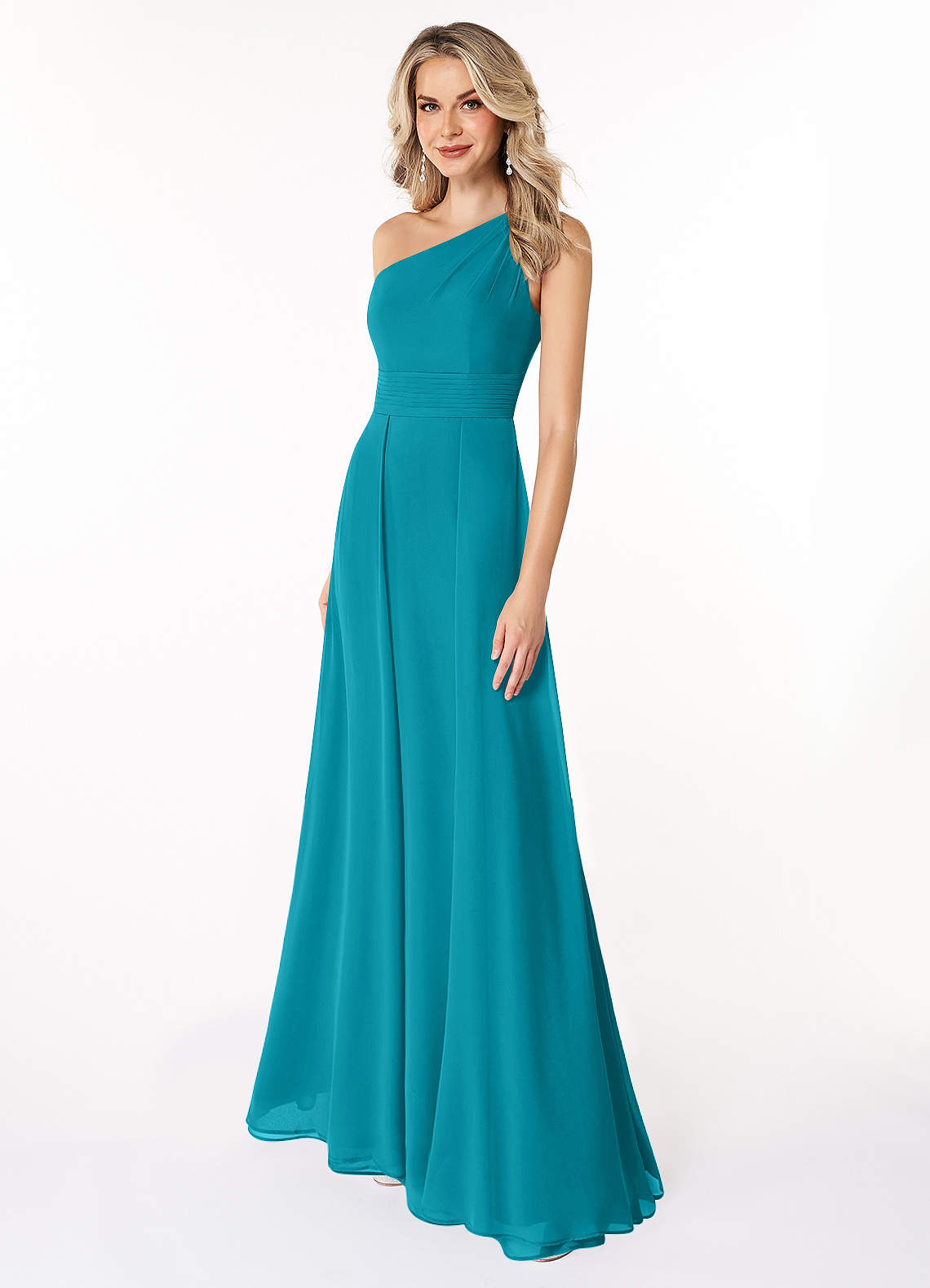 Azazie Dallas Bridesmaid Dresses Jade A-Line One Shoulder Chiffon Dress image1