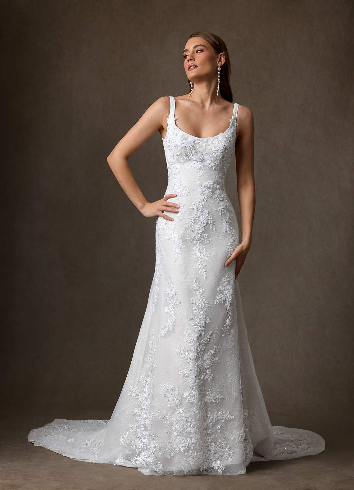 Azazie Rosalie Diamond White A-Line Lace Dress | Azazie