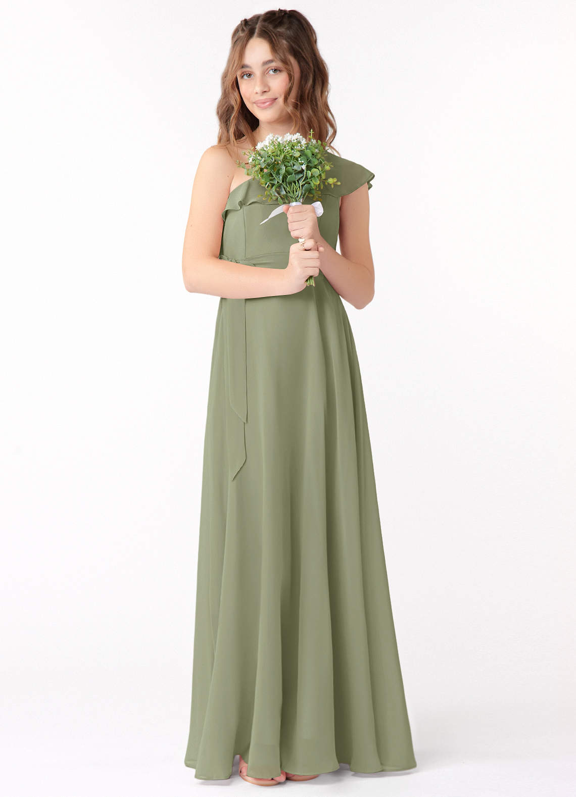 Tie Shoulder Chic Asymmetrical Green Dress