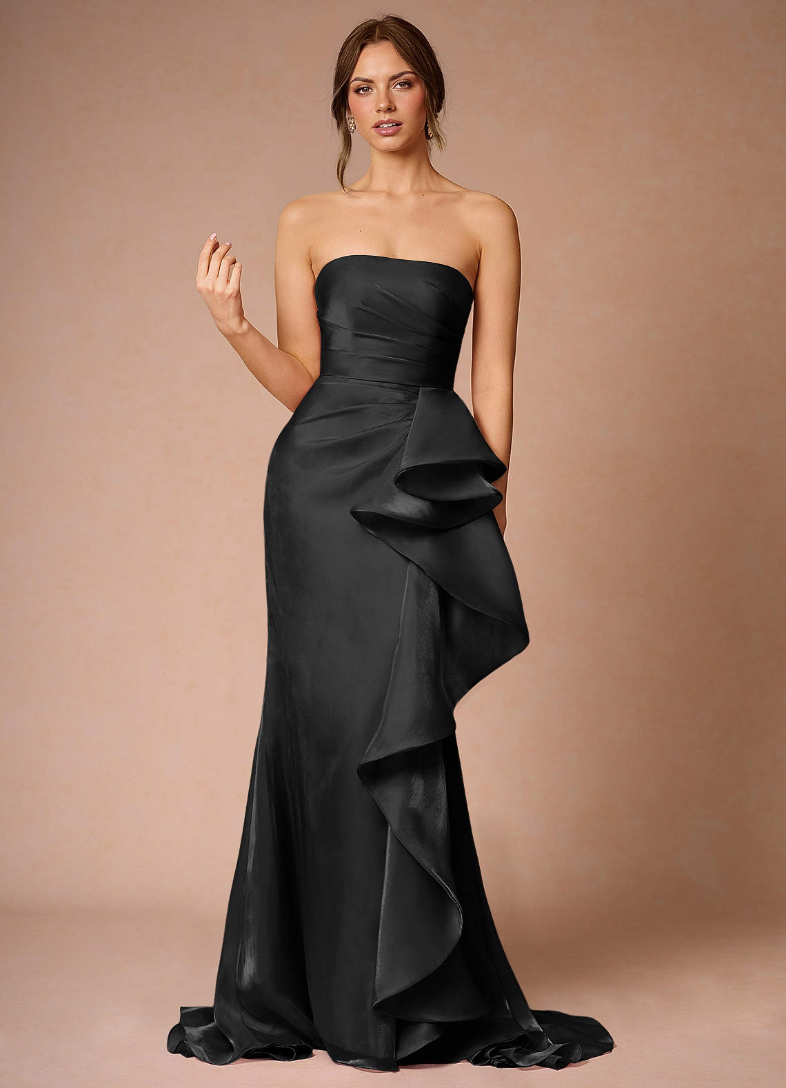 Cressidia Black Strapless Gown Ready to Ship | Azazie