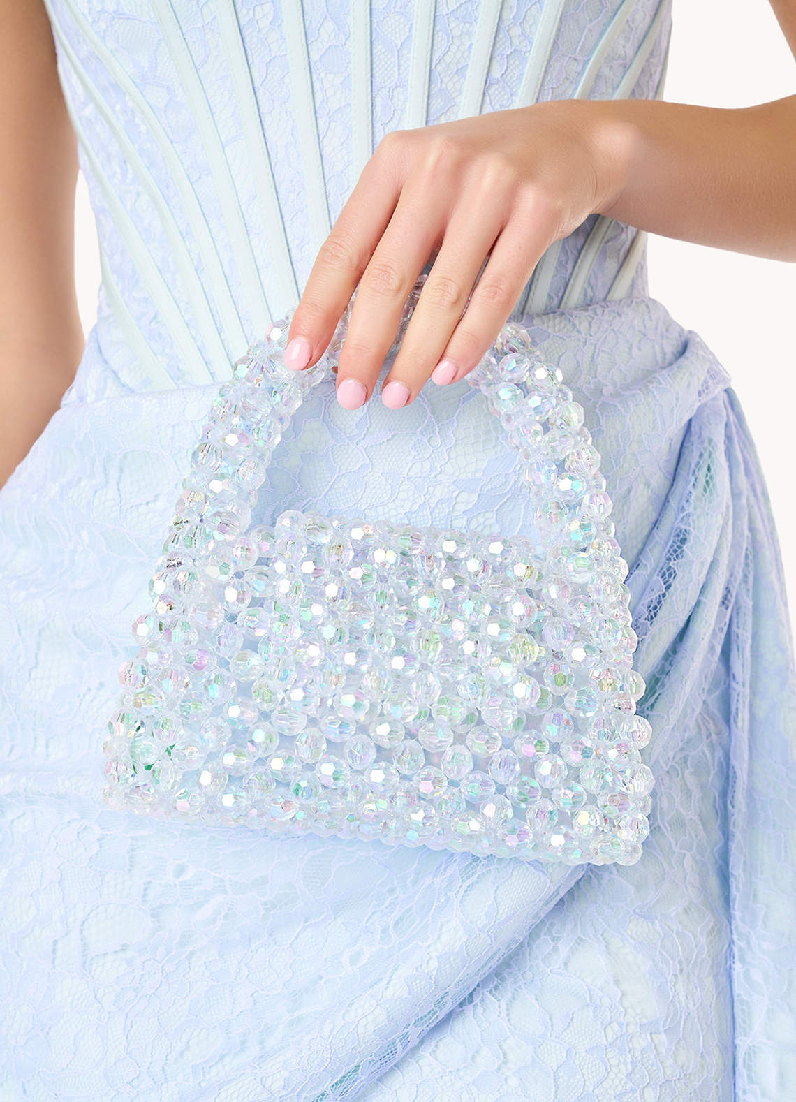 front Borsa con perline acriliche