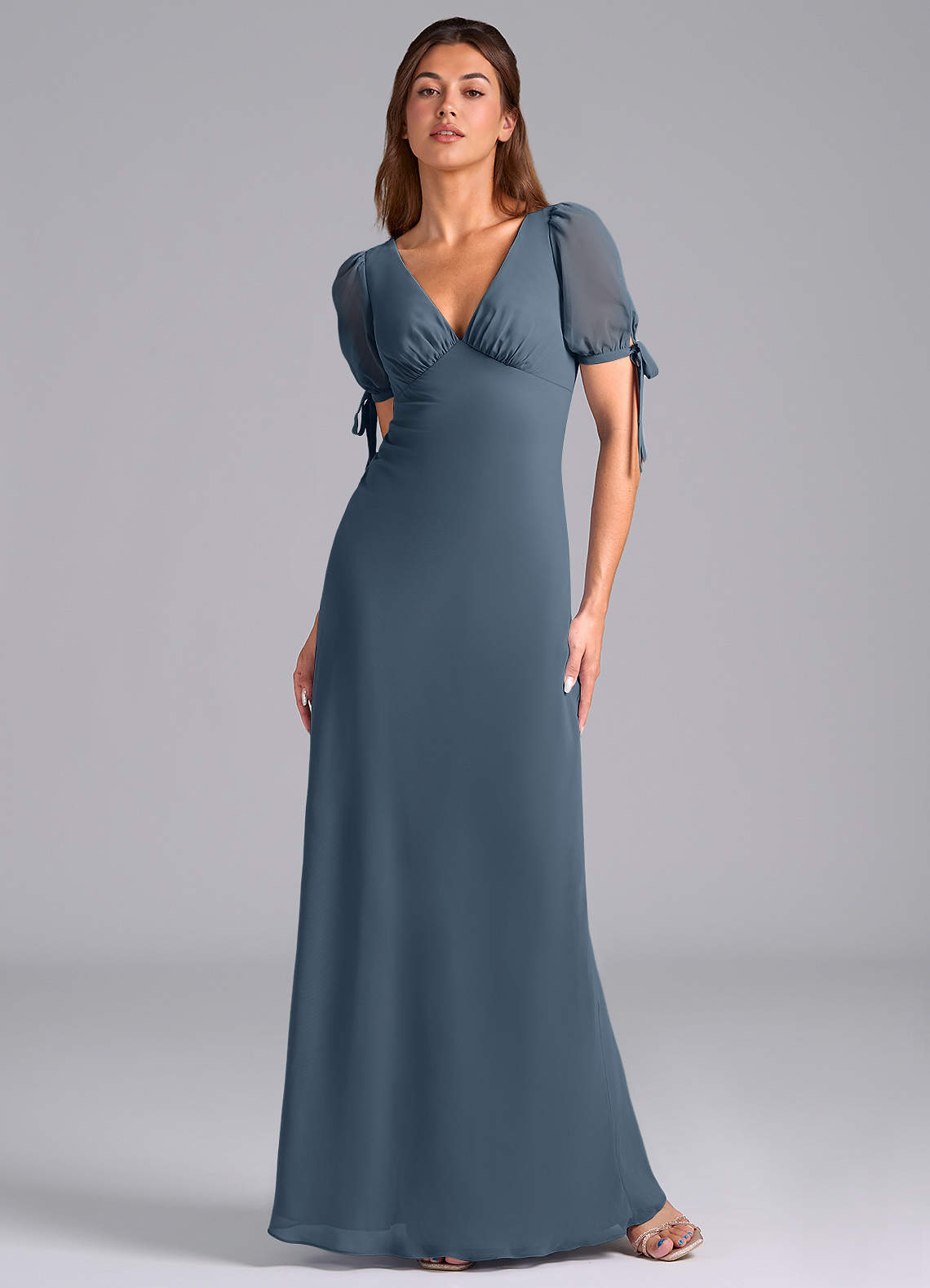 Azazie Pheby Bridesmaid Dresses Neptune A-Line Pleated Chiffon Dress image1