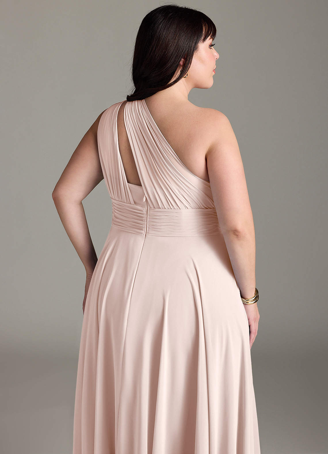 Azazie Charlize Bridesmaid Dresses Rose Petal A-Line One Shoulder Chiffon Dress image12