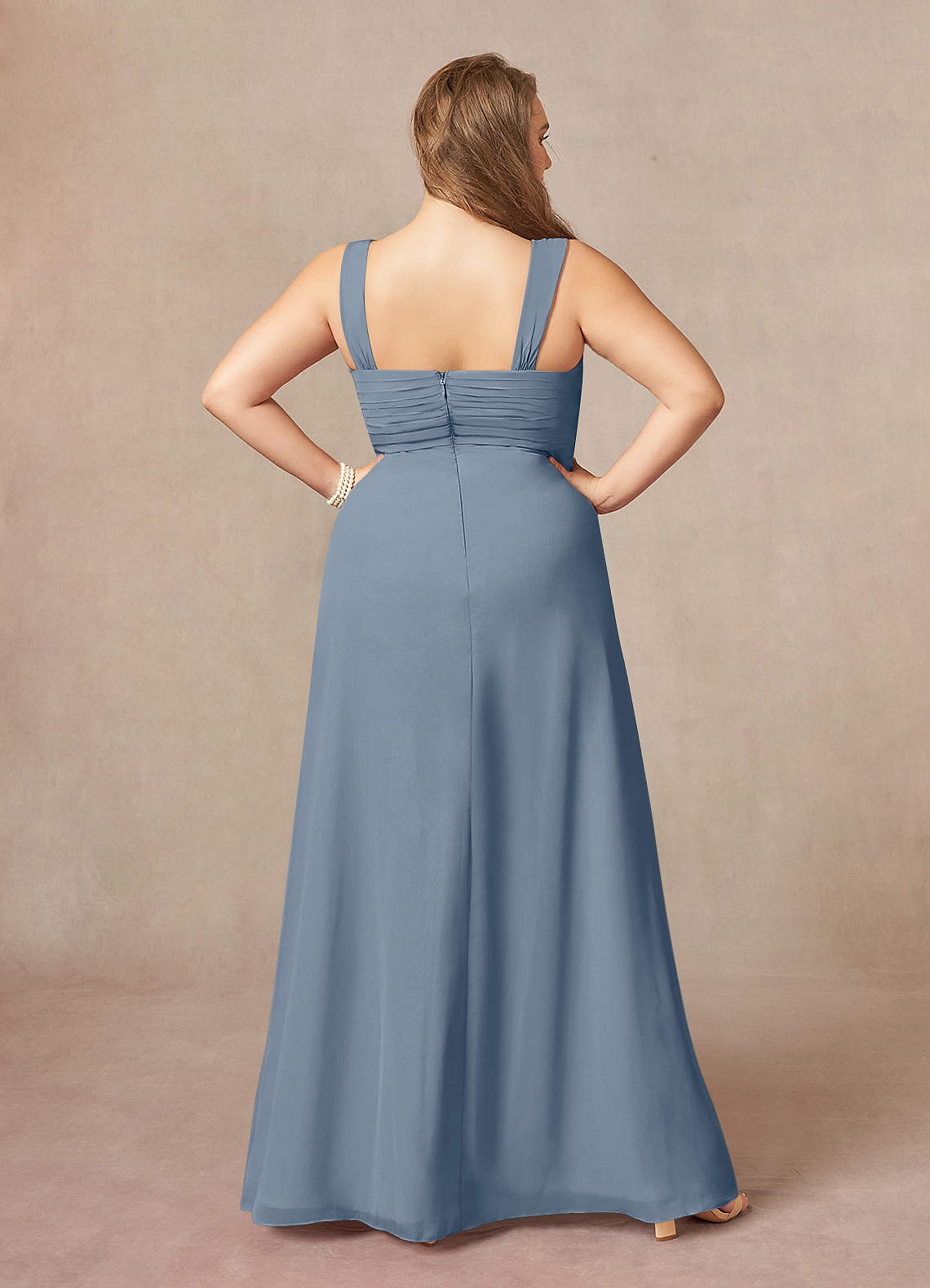 Azazie Weisz Mother of the Bride Dresses Twilight A-Line Square Neckline Pleated Chiffon Dress image11