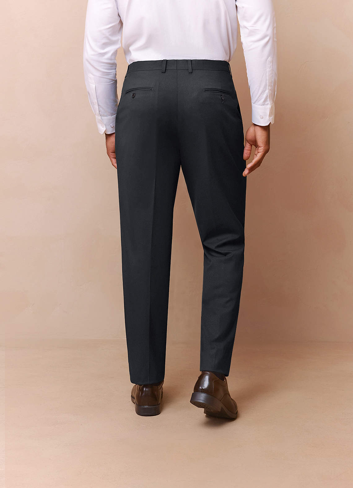 front Savile Charcoal Wool Blend Dress Pants