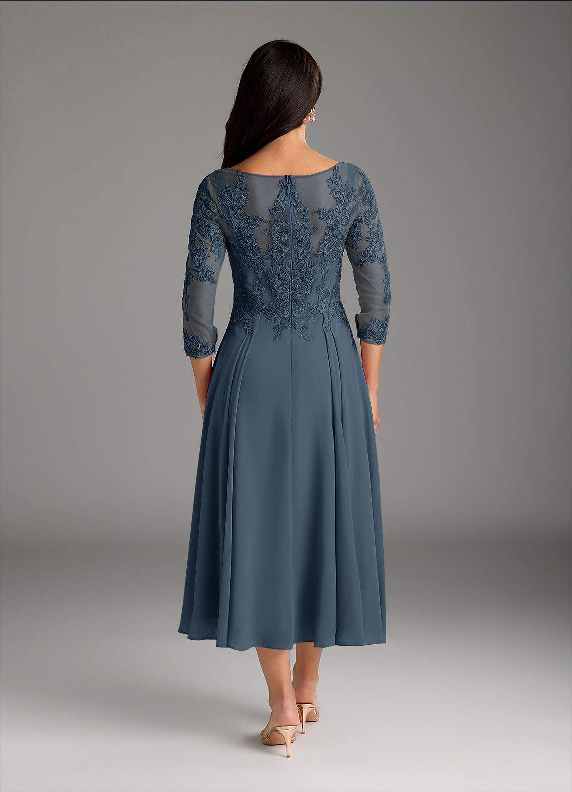 Azazie Marge Mother of the Bride Dresses Neptune A-Line Scoop Lace Chiffon Dress image2