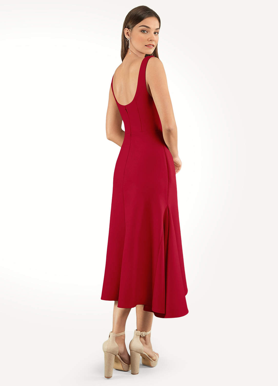 Sabina Red Tie Midi Dress 