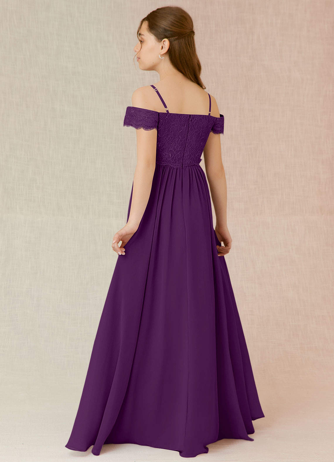 El Vestido De Dama De Honor Con Hombros Descubiertos Y Estilo Soñador Para Junior Fucsia main image 1