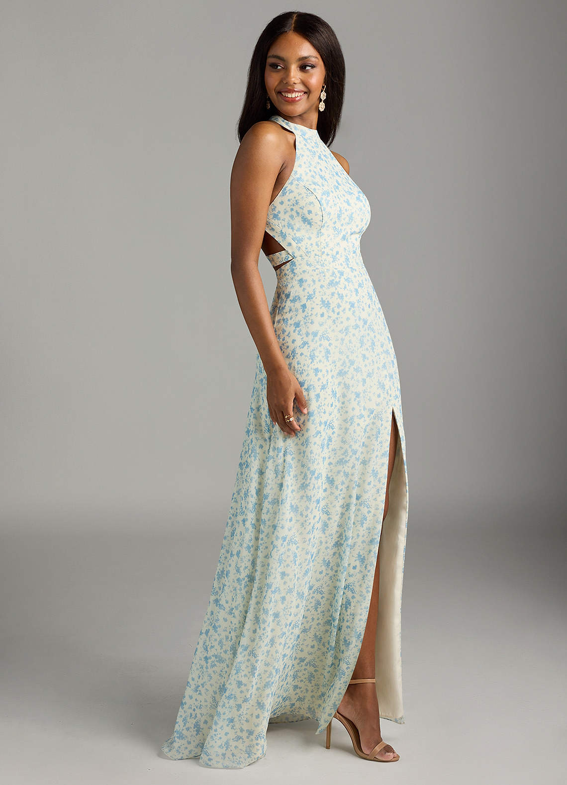 Azazie Clarice Blue And White Ditsy Floral Chiffon Bridesmaid Dresses | Azazie Azazie Clarice Blue And White Ditsy Floral Chiffon Bridesmaid Dresses | Azazie