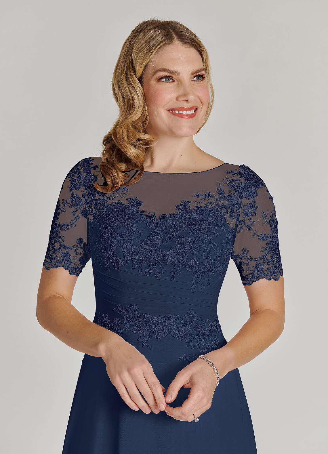 Navy lace mother outlet of the bride dress