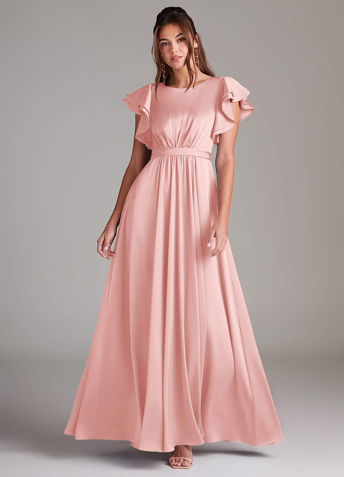 modest pink bridesmaid dresses Modest / Simple Blushing Pink Bridesmaid Dresses 2022 A-Line / Princess Backless Bow Floor-Length / Long Bridesmaid Wedding Party Dresses