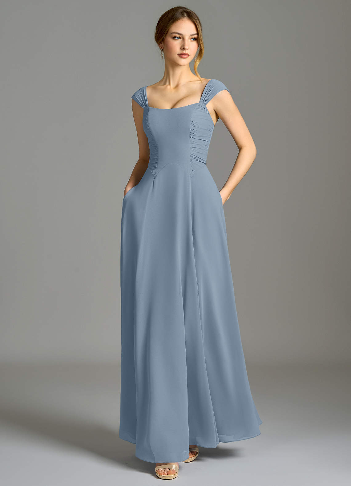 oasis blue bridesmaid dresses Azazie Light blue satin bridesmaid