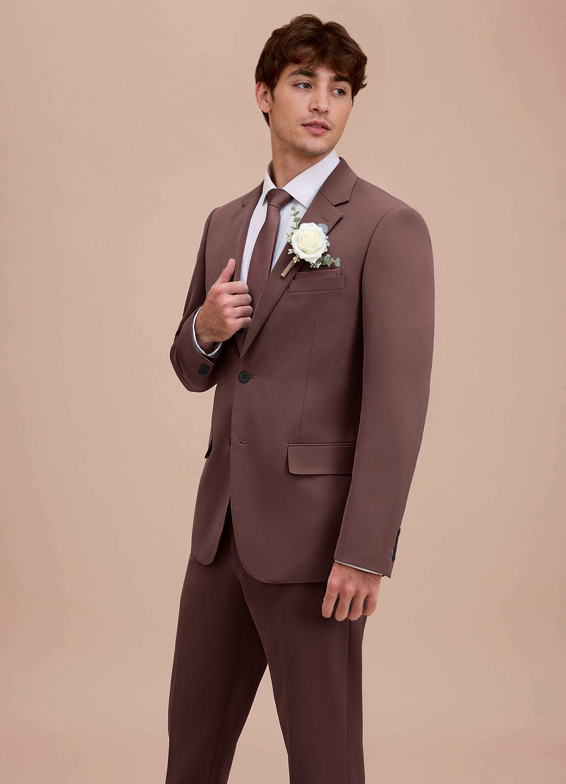 front Ethan Espresso Refined Weave Suit Jacket
