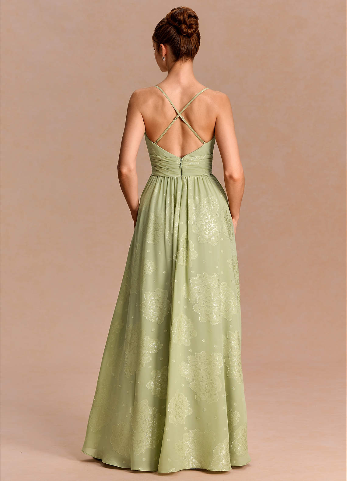 celadon bridesmaid dress Anaëlle Maxi Sage green bridesmaid