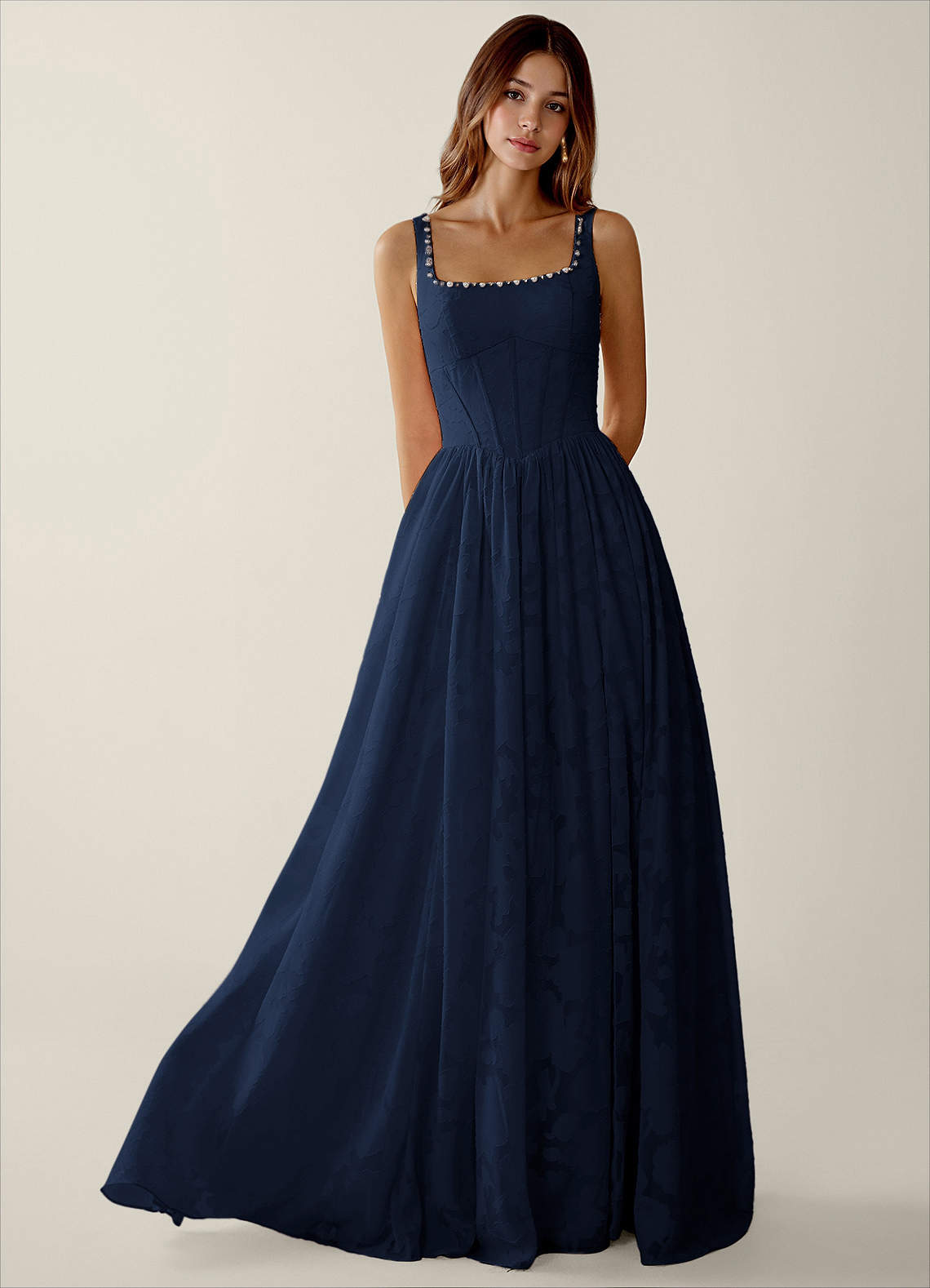 spring dresses a line Chic A-line Off-the-shoulder Spring Long Prom Dresses Floral Evening Formal  Dresses KTS050 main image 0
