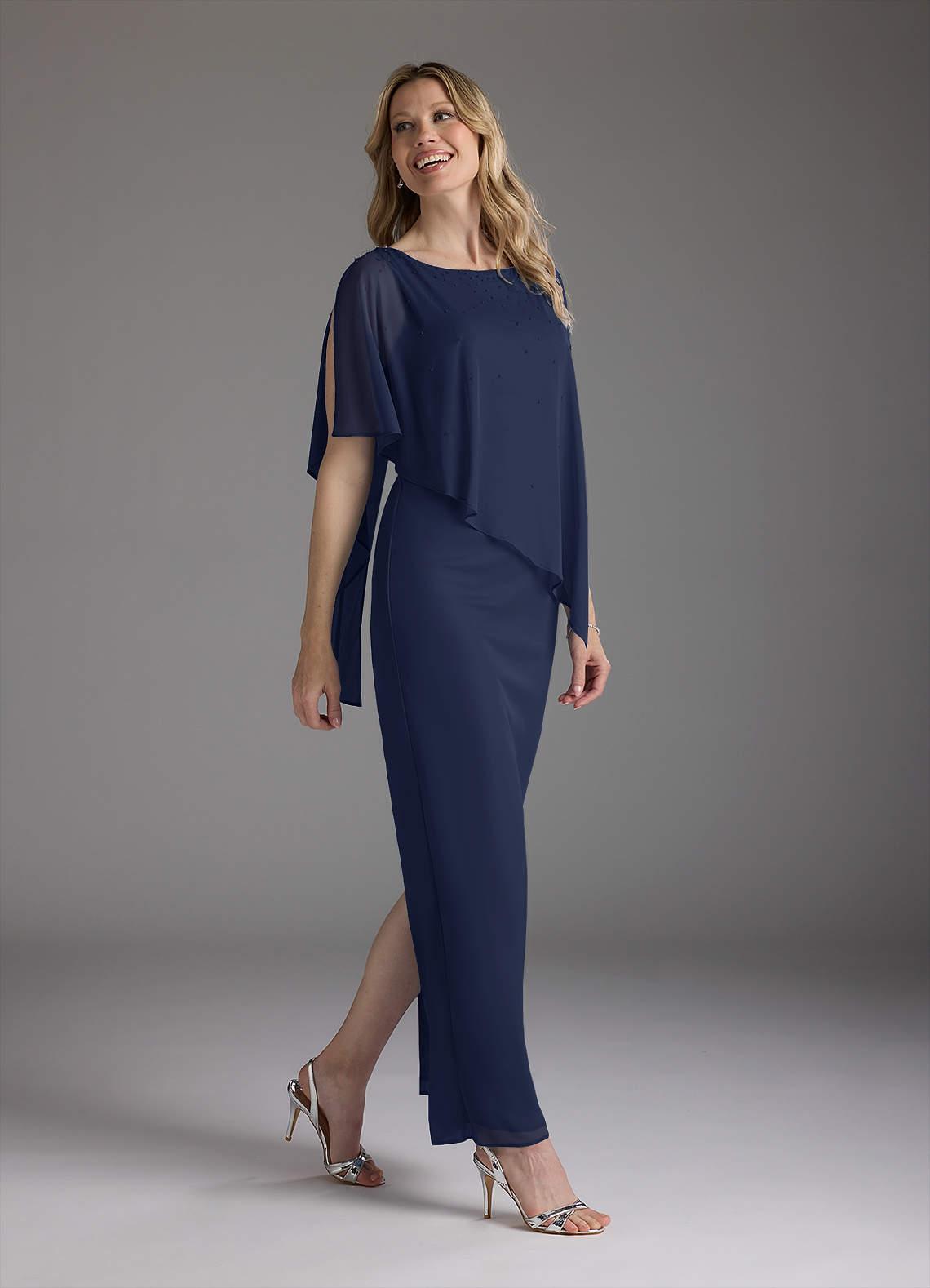 Azazie Aspyn Plum Sheath Beaded Mesh Dress Ready to Ship | Azazie UK