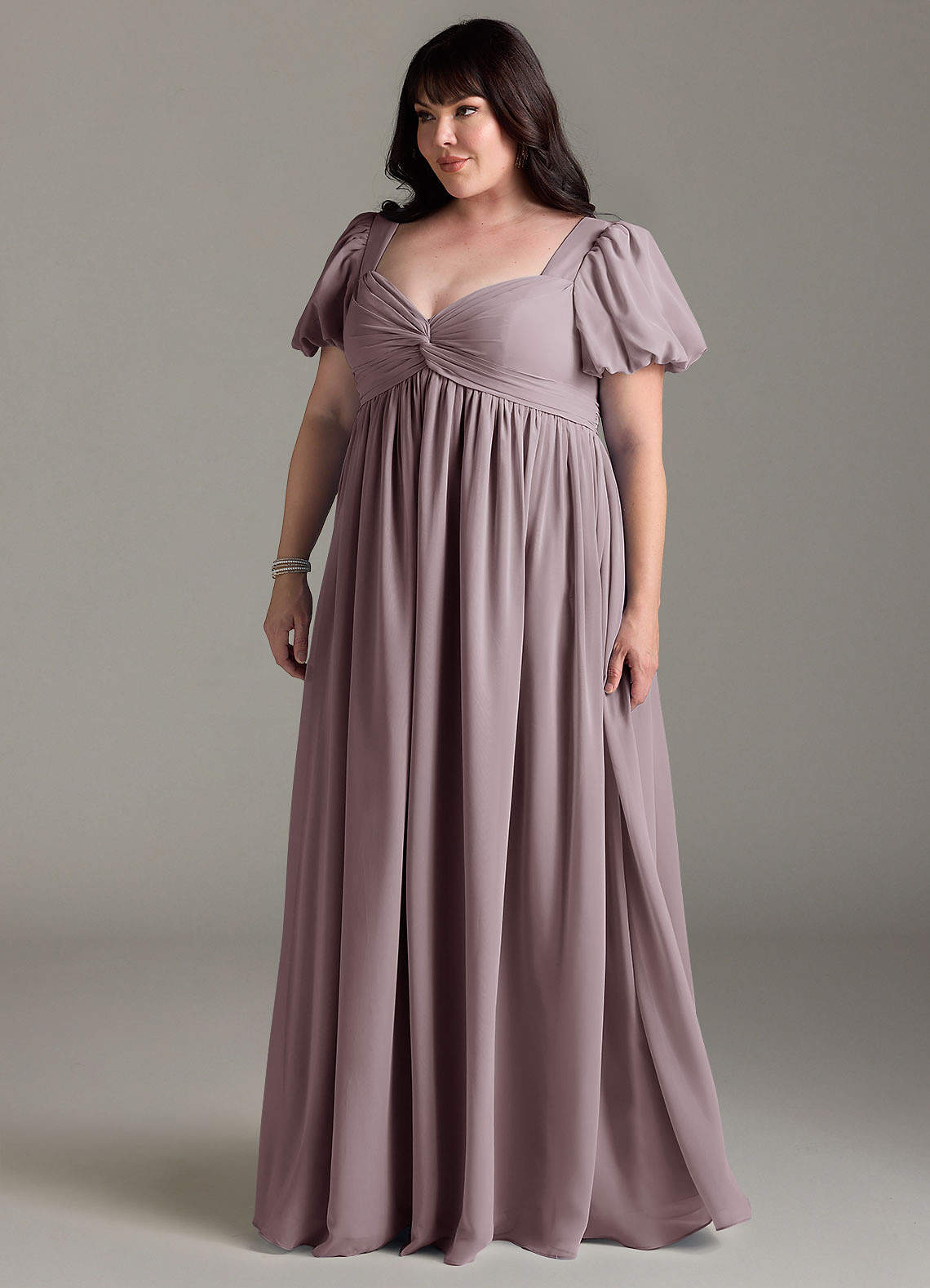 Azazie Madisynn Maternity Bridesmaid Dresses Bow Chiffon Floor-Length Dress image7