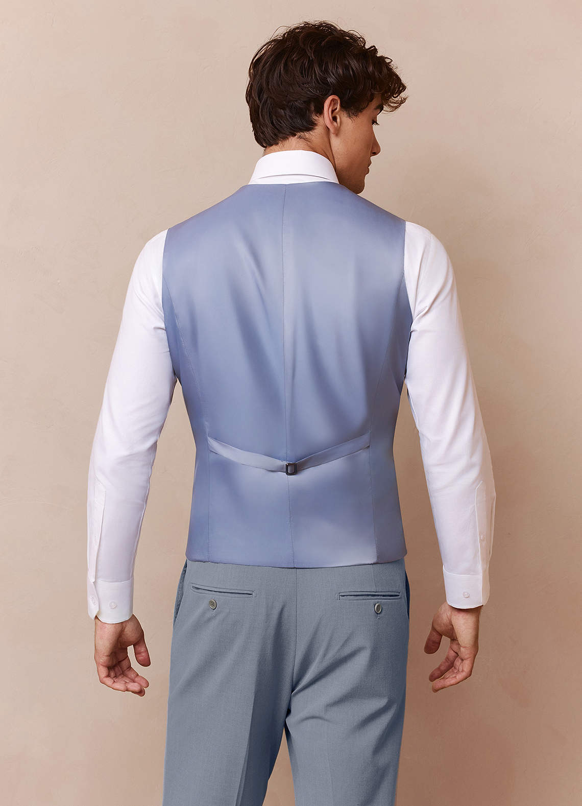 front Savile Light Blue Wool Blend Suit Vest
